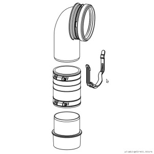 2x4 Inch Outlet Assembly for Toto In-Wall Tank System THU343