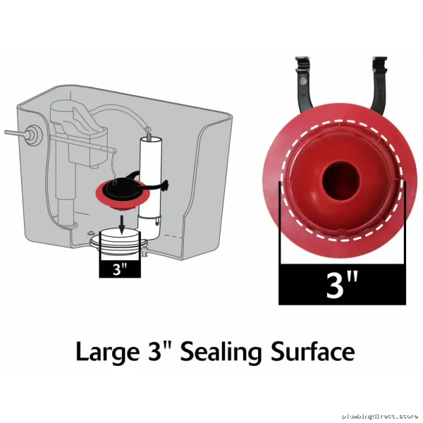 TOTO 3 Inch Toilet Flapper Replacement - Red THU500S for Select Tanks - Image 4
