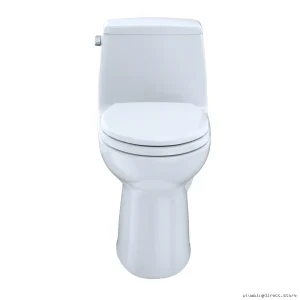 Toto UltraMax Elongated 1.6 GPF 1-Piece Toilet w/ SoftClose Seat Cotton White MS854114SG