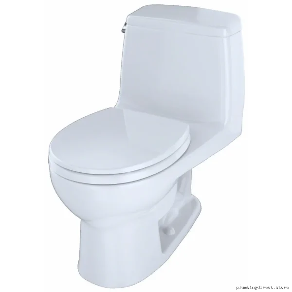 Toto UltraMax One-Piece Round Toilet - SoftClosing Seat & High-Efficiency Design in Cotton White - Image 2