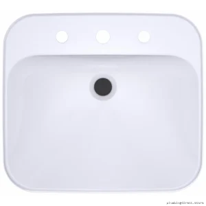 Toto Cotton White Rectangular Vessel Sink 20x18 with Overflow