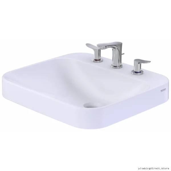 Toto Cotton White Rectangular Vessel Sink 20x18 with Overflow - Image 3