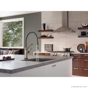 Touch-Activated Adjustable Kitchen Faucet by Artesso - Model 64225LF-SS Brizo in Stainless Steel