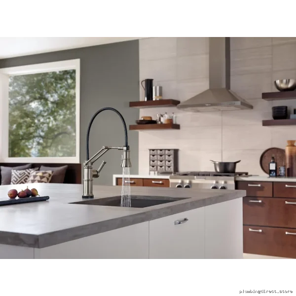 Touch-Activated Adjustable Kitchen Faucet by Artesso - Model 64225LF-SS Brizo in Stainless Steel