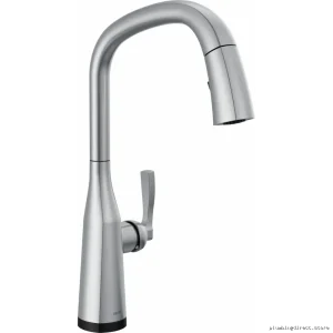 Touch-Controlled Kitchen Faucet with Pull-Down Spray - Stryke Lumicoat Arctic Stainless Steel 9176T