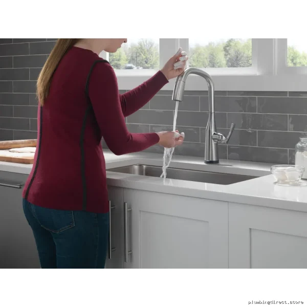 Touch-Controlled Kitchen Faucet with Pull-Down Spray - Stryke Lumicoat Arctic Stainless Steel 9176T - Image 4