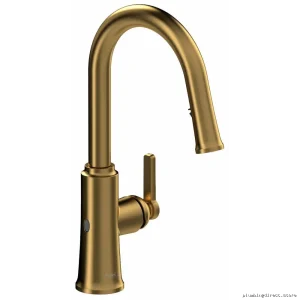 Touchless Kitchen Faucet with Pull-Down Spray & C-Spout - Brushed Gold TTRD111BG