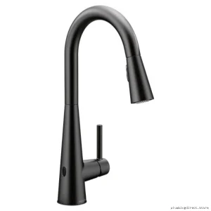 Touchless MotionSense Wave Kitchen Faucet with Pull-Down Spray - Matte Black 7864EWBL Moen