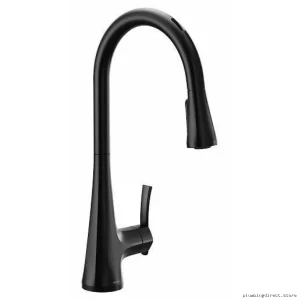 Touchless Smart Kitchen Faucet with Pulldown Spray - Matte Black Moen S7235EV2BL