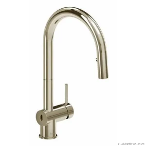 RioBel Touchless Kitchen Faucet with Pull-Down Spray & C-Spout Design - Polished Nickel