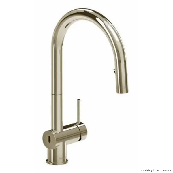 RioBel Touchless Kitchen Faucet with Pull-Down Spray & C-Spout Design - Polished Nickel