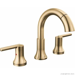 Tr移到 Premium Wide-Bathroom Faucet w/ Pulldown Spray - Champagne Bronze Finish