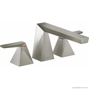 Trillian 3-Hole Roman Tub Faucet Trim - Lumicoat Stainless Delta Handle