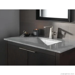 Modern Single Hole Stainless Steel Bathroom Faucet with Durable Lumicoat Finish - Trillian Model 643-SS-PR-DST