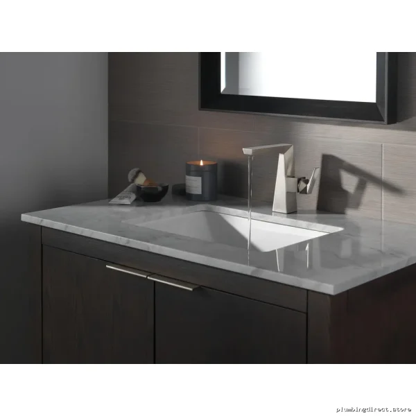 Modern Single Hole Stainless Steel Bathroom Faucet with Durable Lumicoat Finish - Trillian Model 643-SS-PR-DST