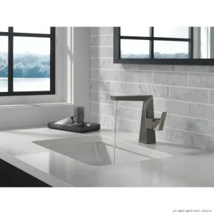 Single-Hole Bathroom Faucet Trillian Lumicoat Black Stainless 643-KS-PR-DST