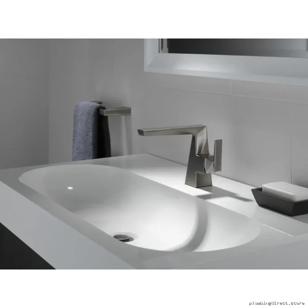 Trillian Single Hole Bathroom Faucet (Low-Profile Pop-Up) Lumicoat Black Stainless 543-KS-PR-LPU-DST - Image 3