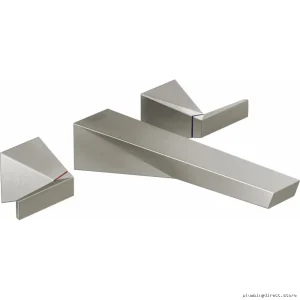 Trillian 2-Handle Wall-Mount Bathroom Faucet Trim - Lumicoat Premium Stainless T3543LF-SS-PR-WL Delta