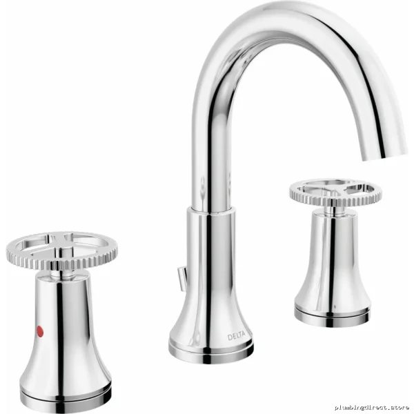 Chrome Widespread Bathroom Faucet with Wheel Handle - Trinsic - Image 2
