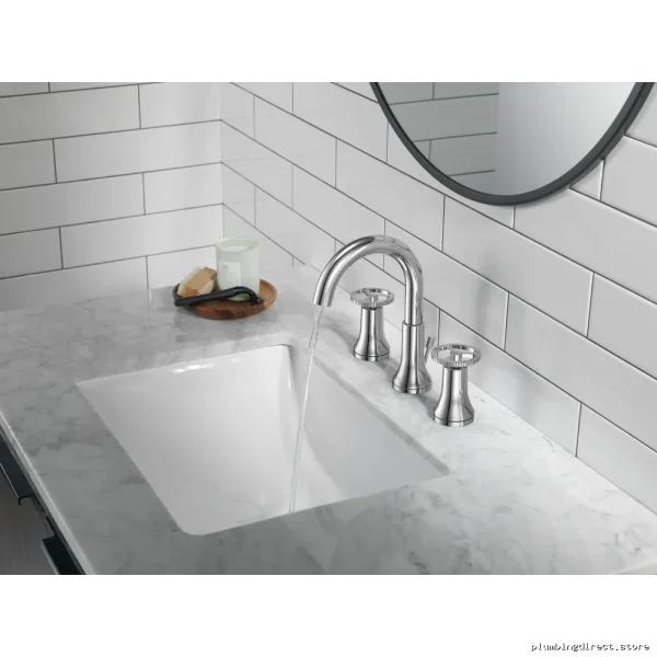 Chrome Widespread Bathroom Faucet with Wheel Handle - Trinsic - Image 3