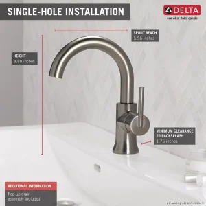 Trinsic Delta-Style Single Hole Stainless Bathroom Faucet