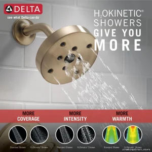 Trinsic H2Okinetic Shower Trim in Champagne Bronze | T14258-CZ Delta