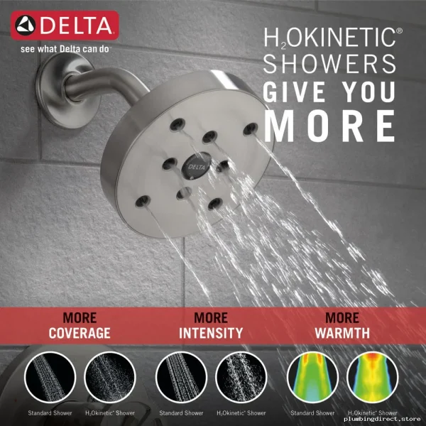 Trinsic H2Okinetic Stainless Steel Shower Trim with Delta Finish - T14258-SS - Image 2
