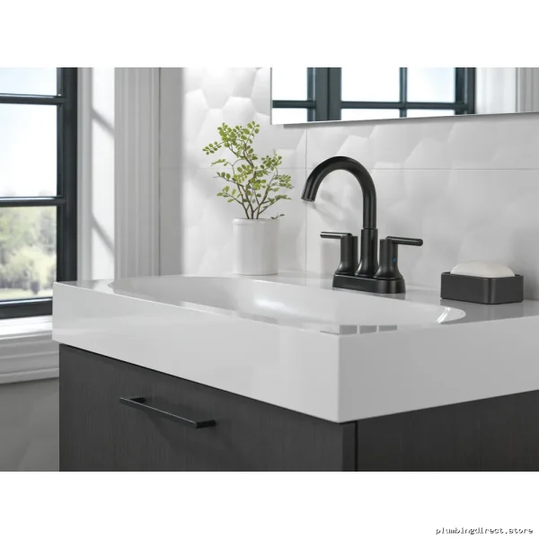 Trinsic Modern Centerset Bathroom Faucet - Sleek Matte Black 2559-BLMPU-DST - Image 2