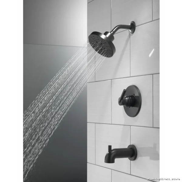 Trinsic Monitor 14 Series Tub & Shower Trim - Compact Showerhead Version, Matte Black T14459-BLLHD Delta