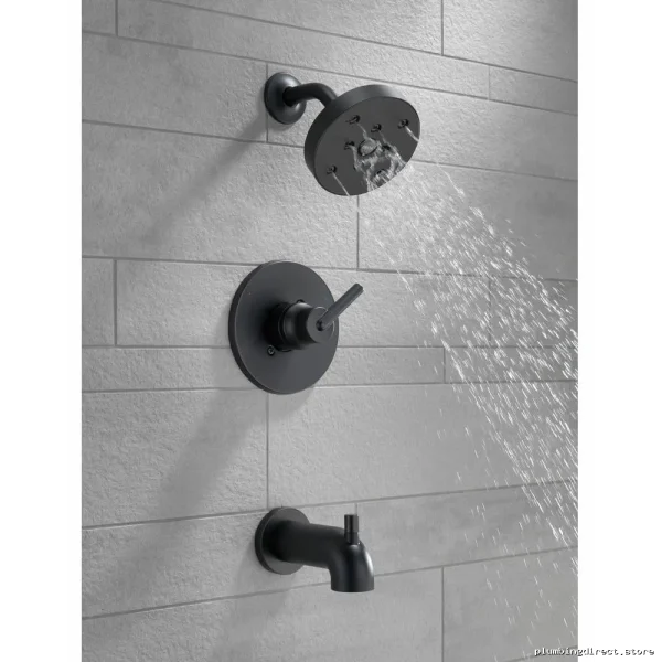 Trinsic Monitor 14 Tub & Shower Trim (Delta) - Less Cartridge, Matte Black - Image 4