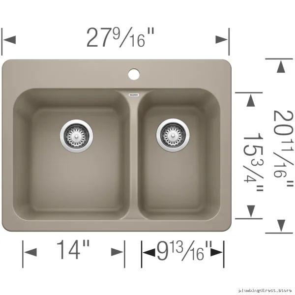 Drop-In 1.5 Bowl Silgranit Sink - Truffle 401129 Blanco - Image 2