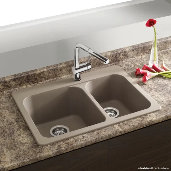 Drop-In 1.5 Bowl Silgranit Sink - Truffle 401129 Blanco - Image 3