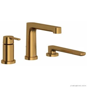Brushed Gold Tub Filler for 3-Hole Deck Mount