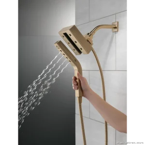 In²otion H₂OKinetic Two-in-One Hand Shower Head with Adjustable Settings in Champagne Bronze