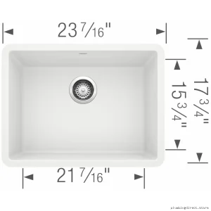 Undermount 24\" U-Shaped Silgranit Sink - White Single Bowl Kitchen Sink