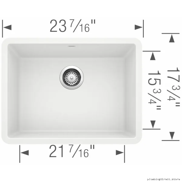 Undermount 24\" U-Shaped Silgranit Sink - White Single Bowl Kitchen Sink