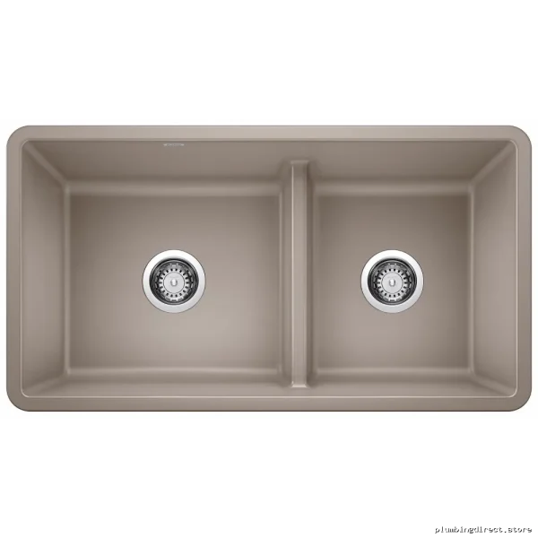Undermount Silgranit Sink - 1.75 Bowl Low Divide Kitchen Sink in Truffle - Image 2