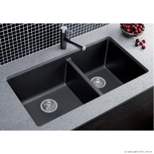 Blanco Undermount Silgranit Kitchen Sink in Concrete Gray 1.75 Bowl
