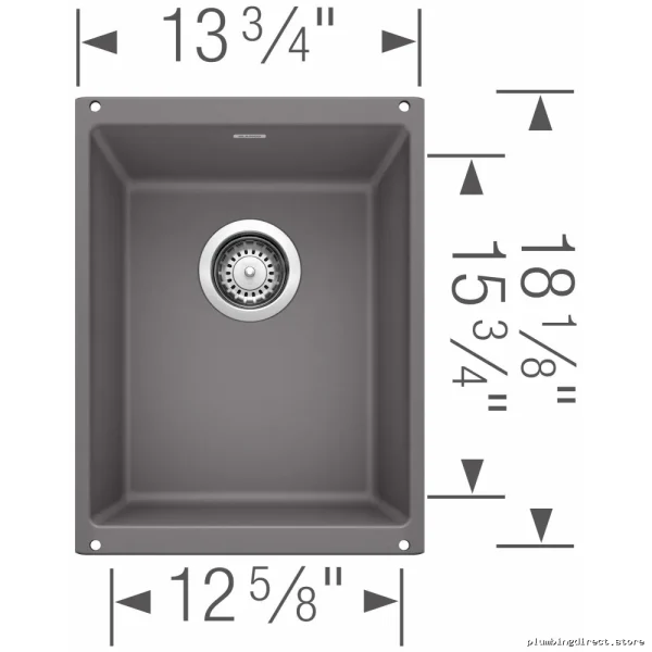 Undermount Silgranit Sink with 0.75 Bowl Depth - Precis U 401416 in Cinder by Blanco - Image 2