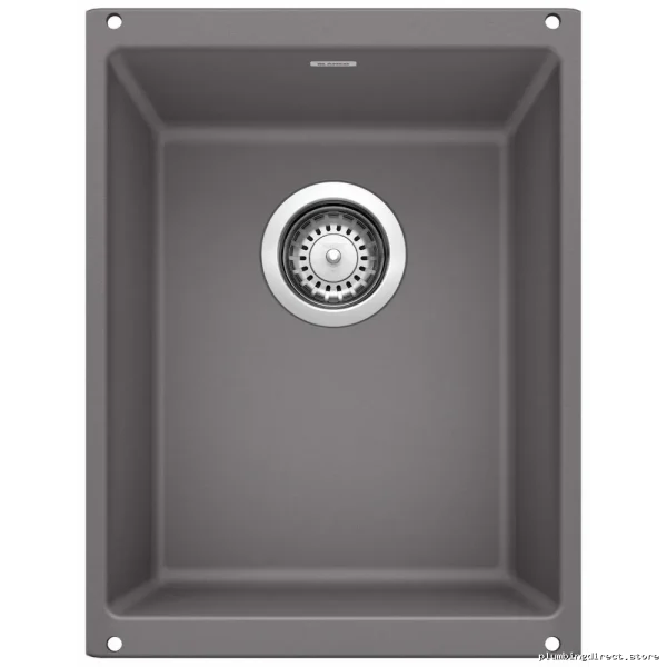 Undermount Silgranit Sink with 0.75 Bowl Depth - Precis U 401416 in Cinder by Blanco