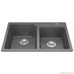 Urban 30-lll Granite 一·五 Bowl Drop-In Kitchen Sink - Stone Grey MGCM2O3I-9SG Kindred