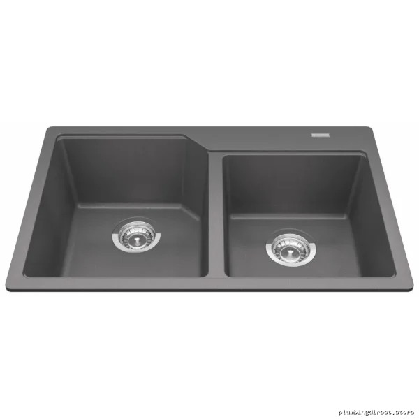 Urban 30-lll Granite 一·五 Bowl Drop-In Kitchen Sink - Stone Grey MGCM2O3I-9SG Kindred