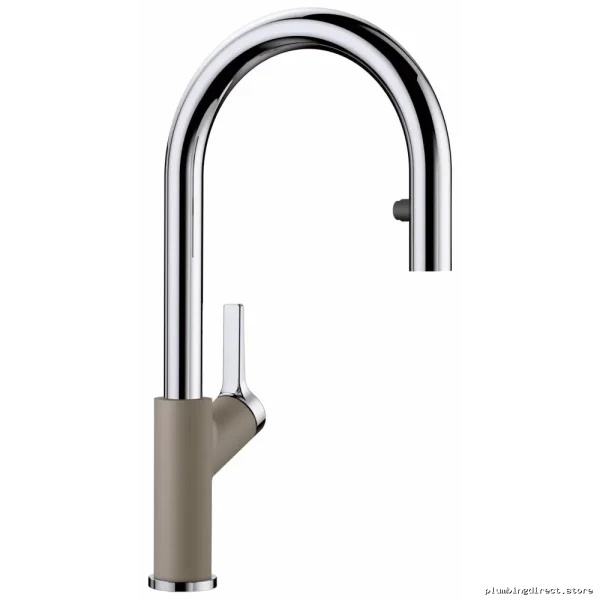 Blanco Chrome and Truffle Pull Down Kitchen Faucet with Spray by Urbena