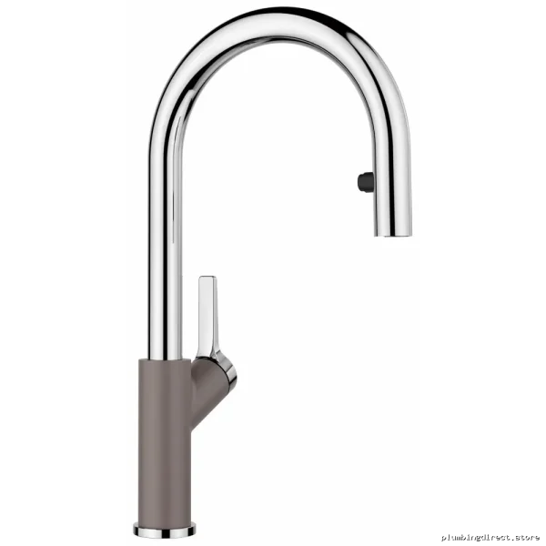Urbena Modern Kitchen Faucet - Chrome/Volcano Gray with Pulldown Spray 526933 Blanco - Image 3