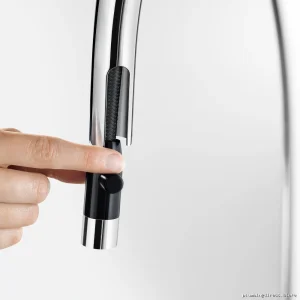 Urbena 526398 Blanco Pull Down Kitchen Faucet - Chrome & Coal Black Finish