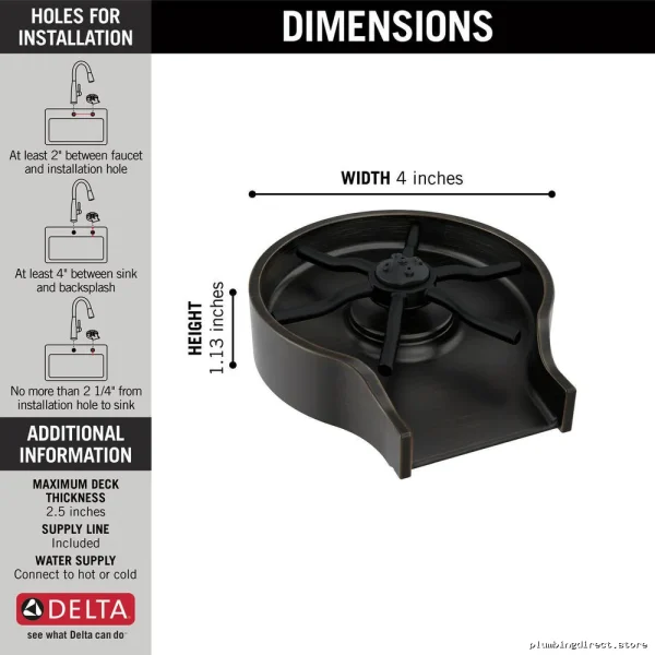 Venetian Bronze Metal Glass Dishwasher Safe Rinser - GR250-RB Delta Design - Image 2