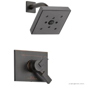 Venetian Bronze H2Okinetic 17" Monitor Shower Trim – Modern Bathroom Decor T17253-RBH2O Delta