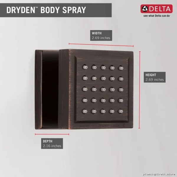 Venetian Bronze Square Surface Mount Body Spray - Decorative Wall Accents 50150-RB Delta - Image 5