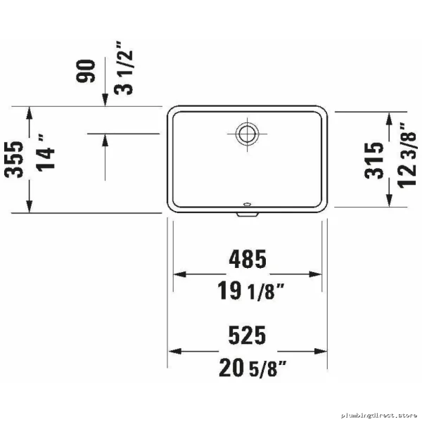 Vero Modern Undermount Bathroom Sink - Sleek White Duravit Model 0330480017