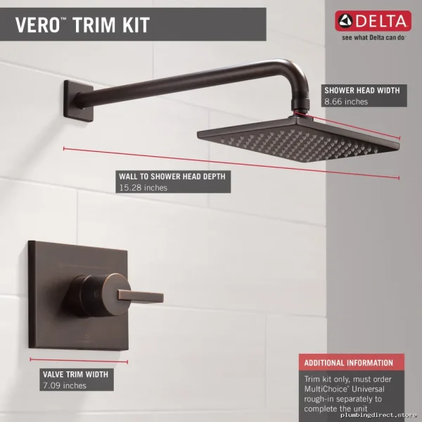 Vero Monitor Series 14 Venetian Bronze Shower Trim Kit - Image 2